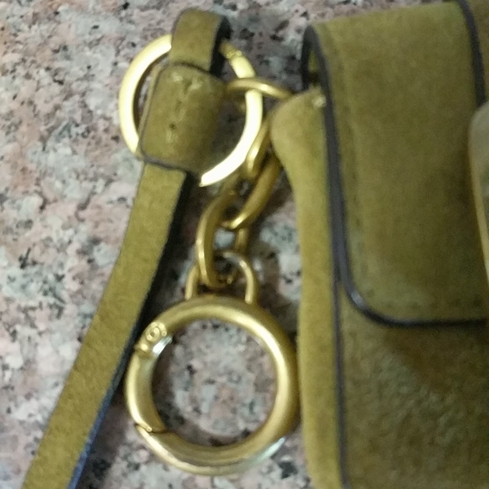 Tory Burch green  Buckle Suede mini Coin Pouch - Picture 3 of 8